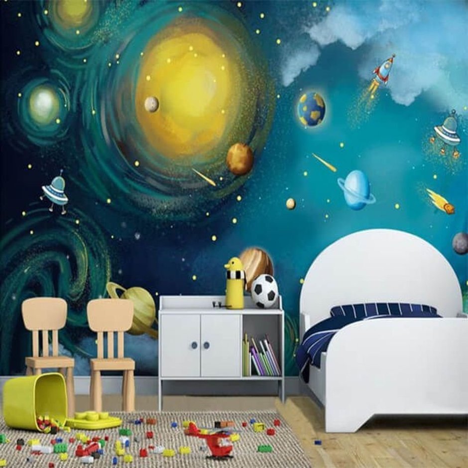 Комната для мальчиков с планетами