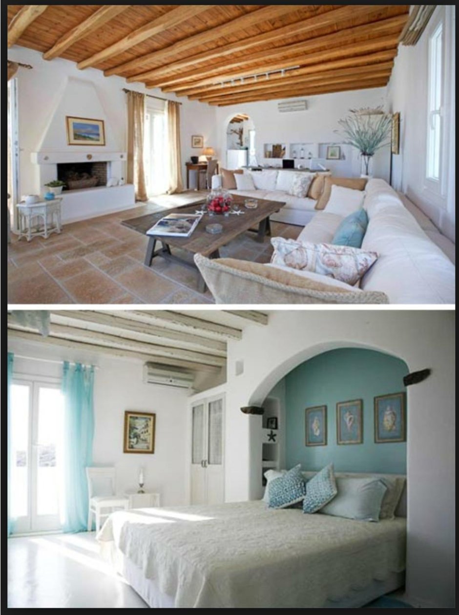 Спальня в греческом средиземноморском стиле