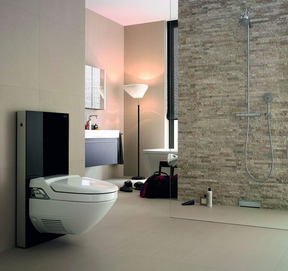 Унитаз-биде подвесной Geberit AQUACLEAN 8000 Plus 180.100.11.2 с горизонтальным выпуском