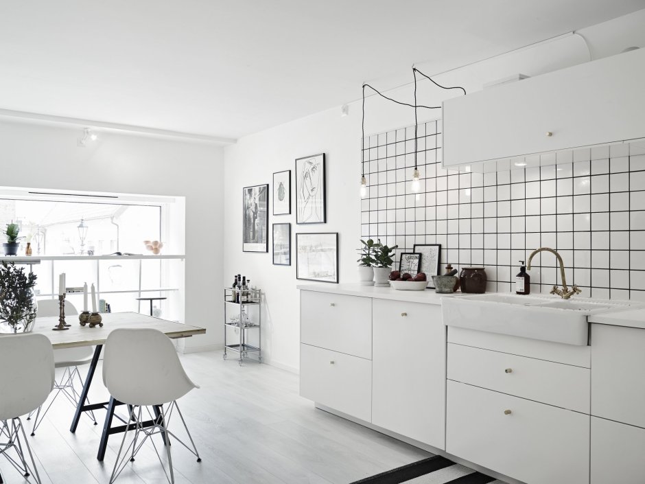 Кухня белая Сканди Минимализм