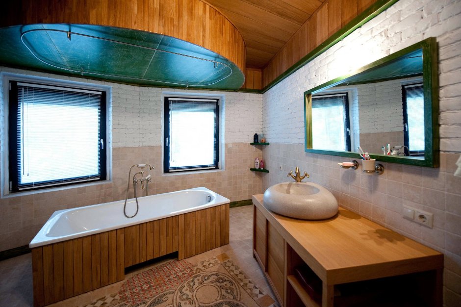 Вертикальная вагонка в ванной