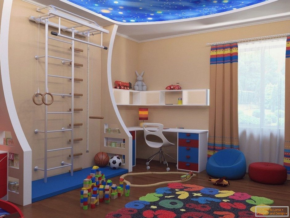 Дизайнерский проект детской комнаты мальчику