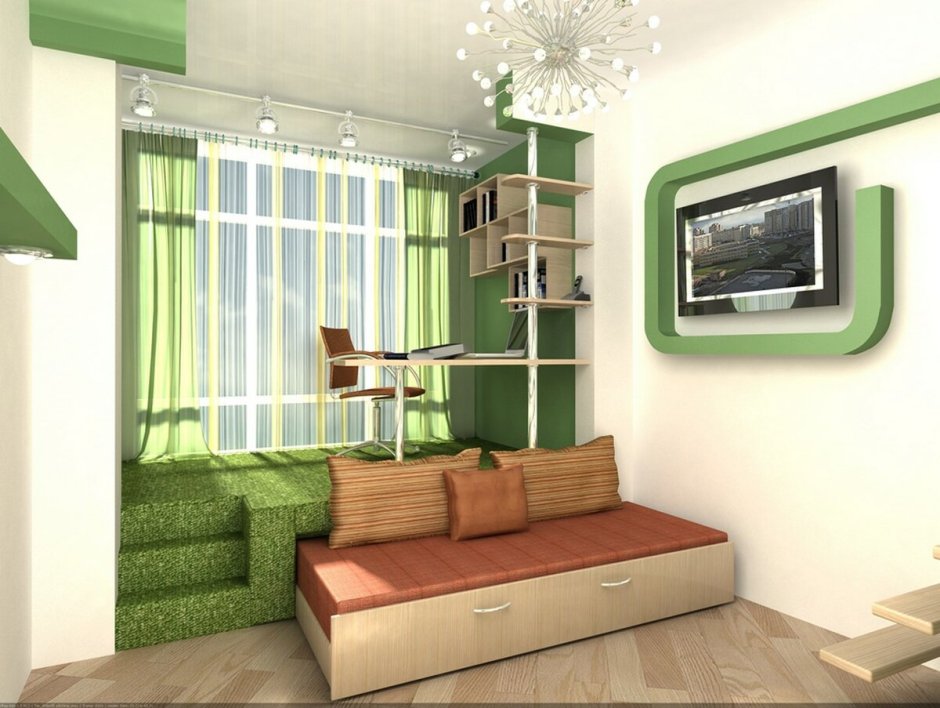 Дизайн комнаты с подиумом (67 фото)