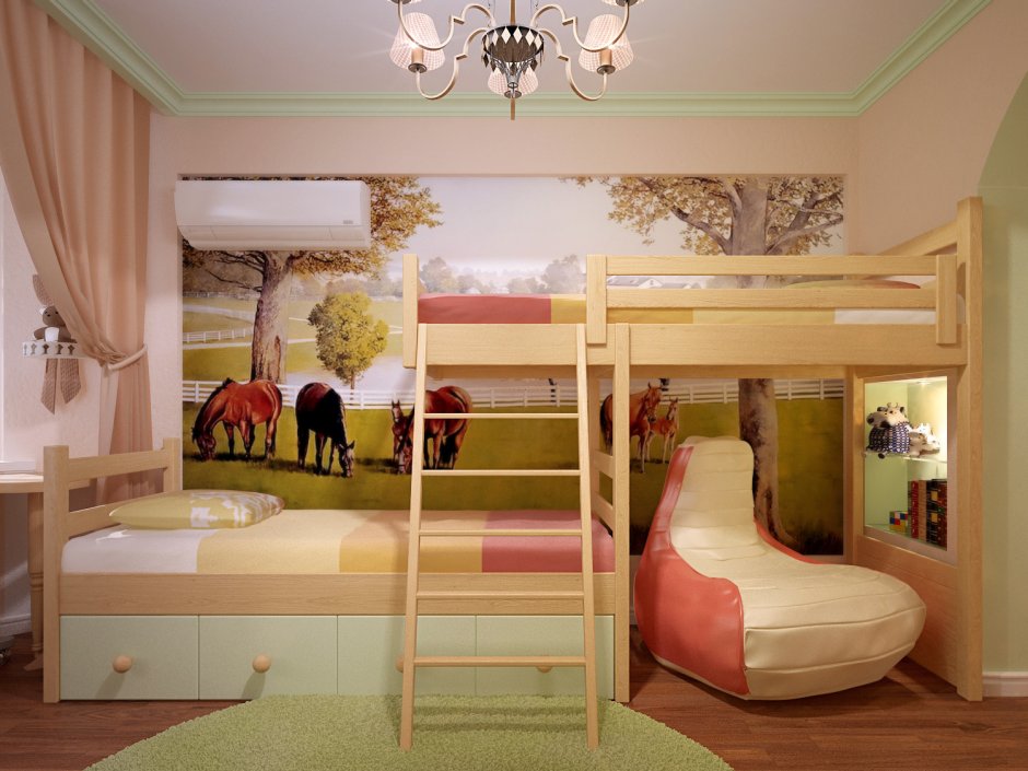 Детская комната на двоих детей в квартире