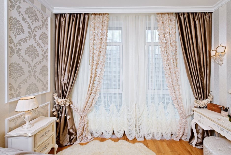 Сиреневые шторы в гостиную