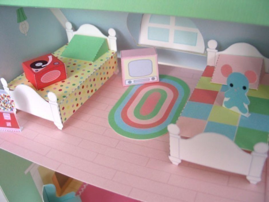 Игровая комната для бумажных кукол