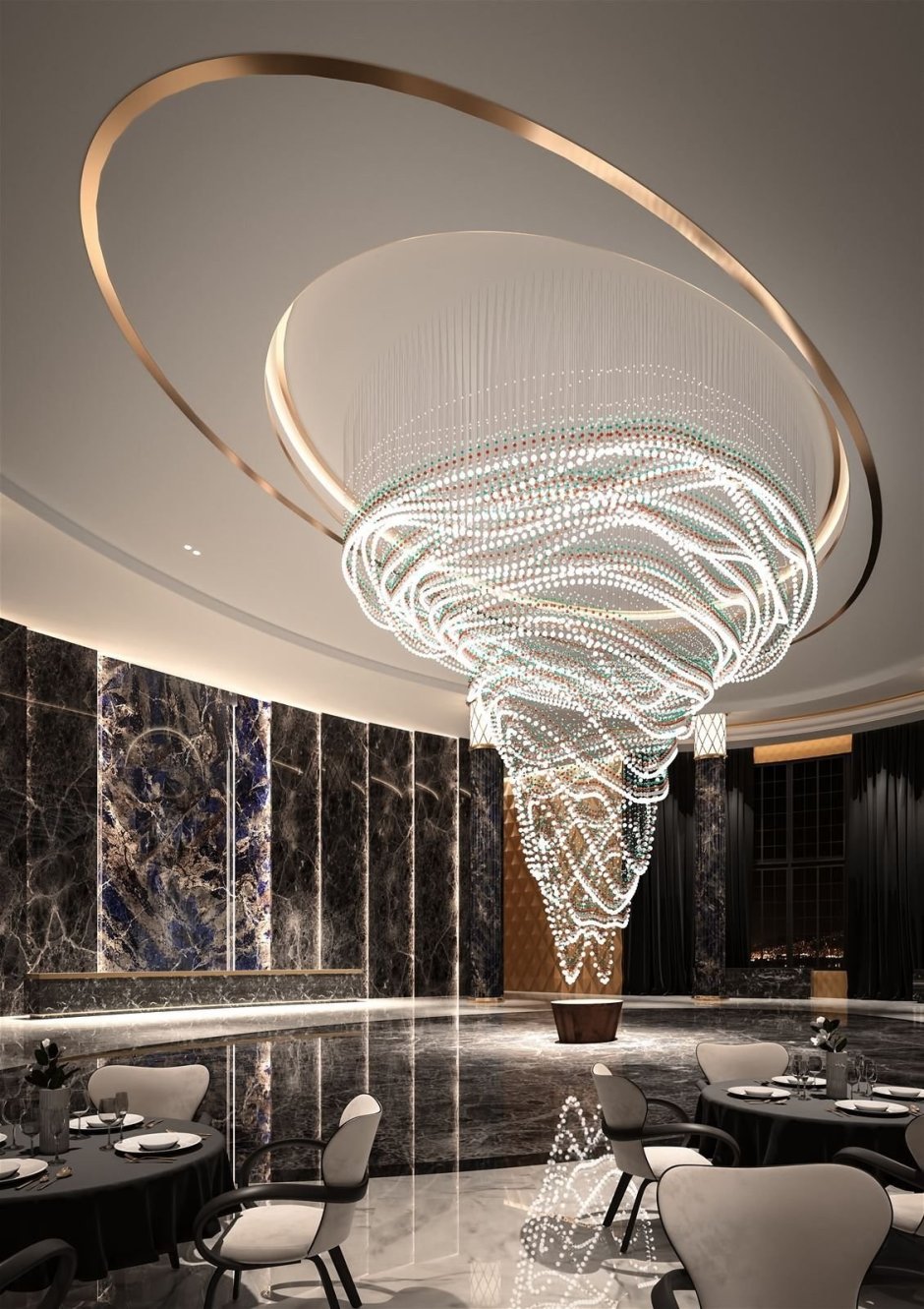 Люстра Aurora 3 Light Capiz Shell Golden Chandelier