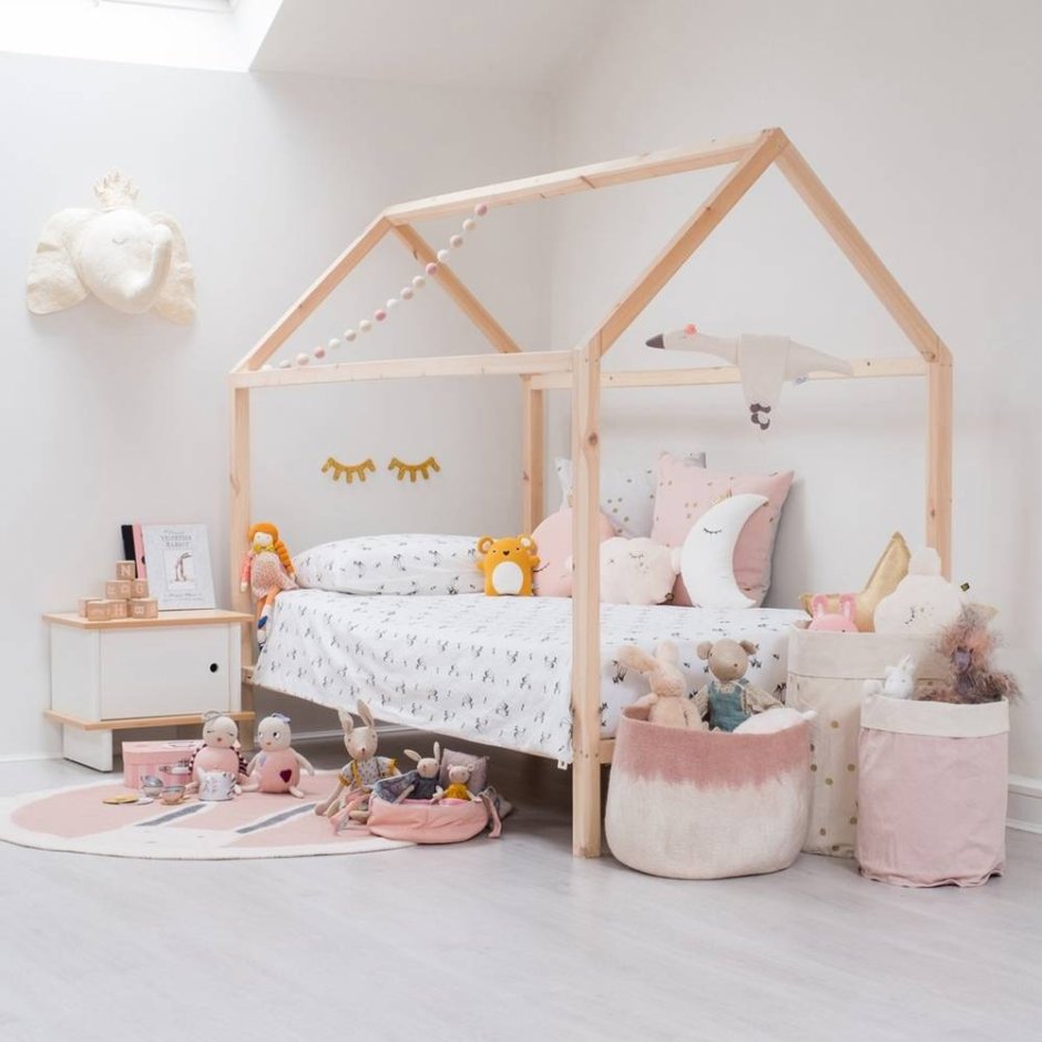 Детские спальни для девочек кроватка-домик
