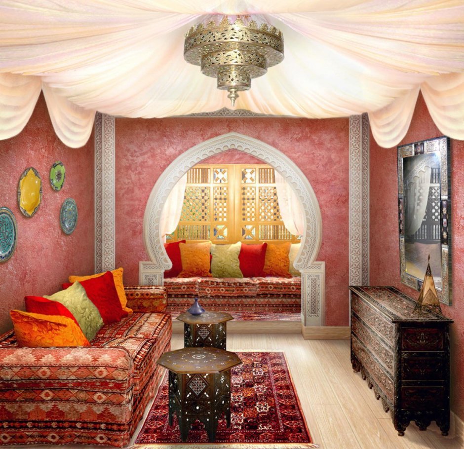 Комната в казахском современном стиле