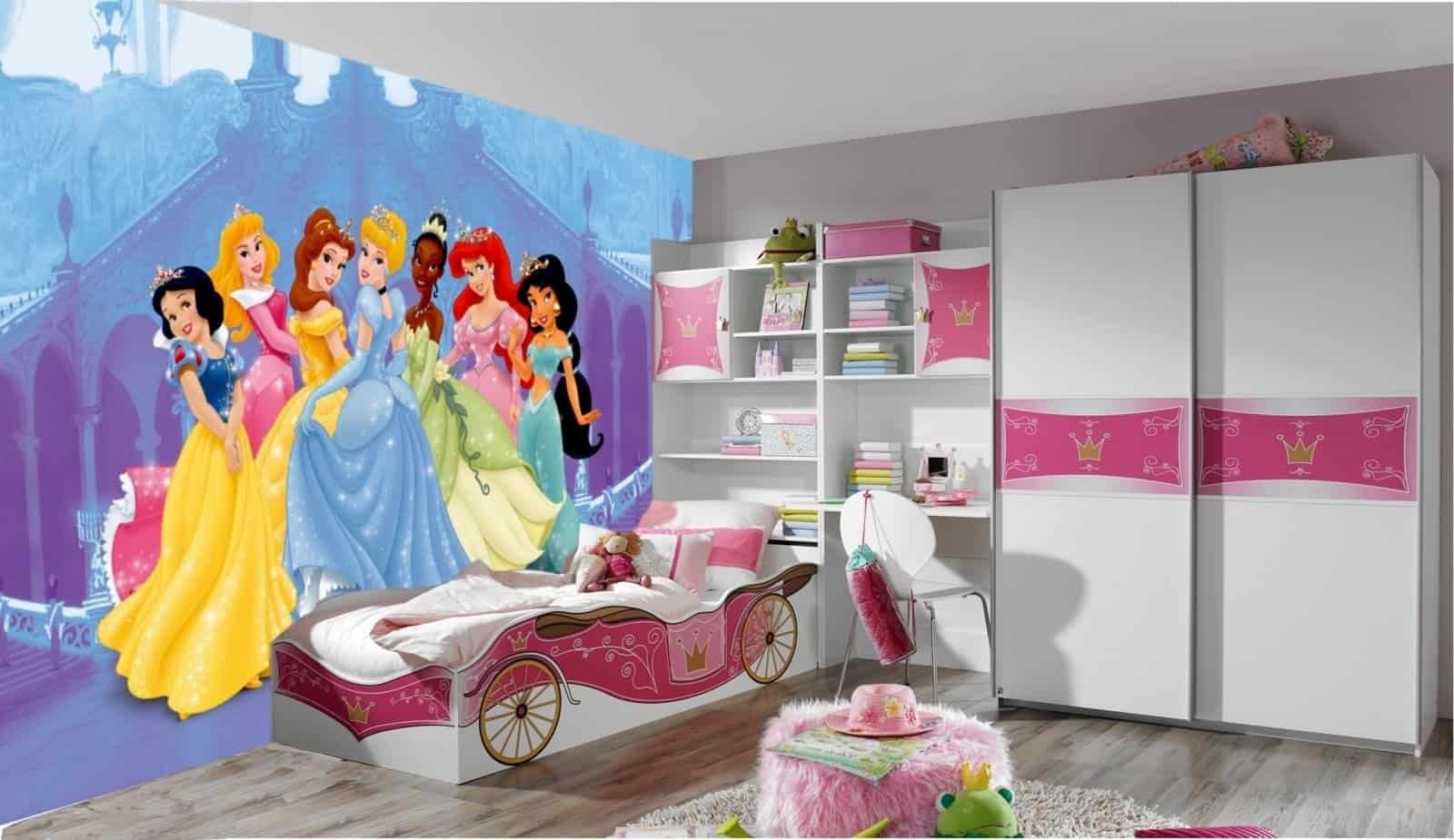 Детская принцесса. Комната с принцессами Диснея. Детская комната Дисней. Мебель для девочки принцесса.