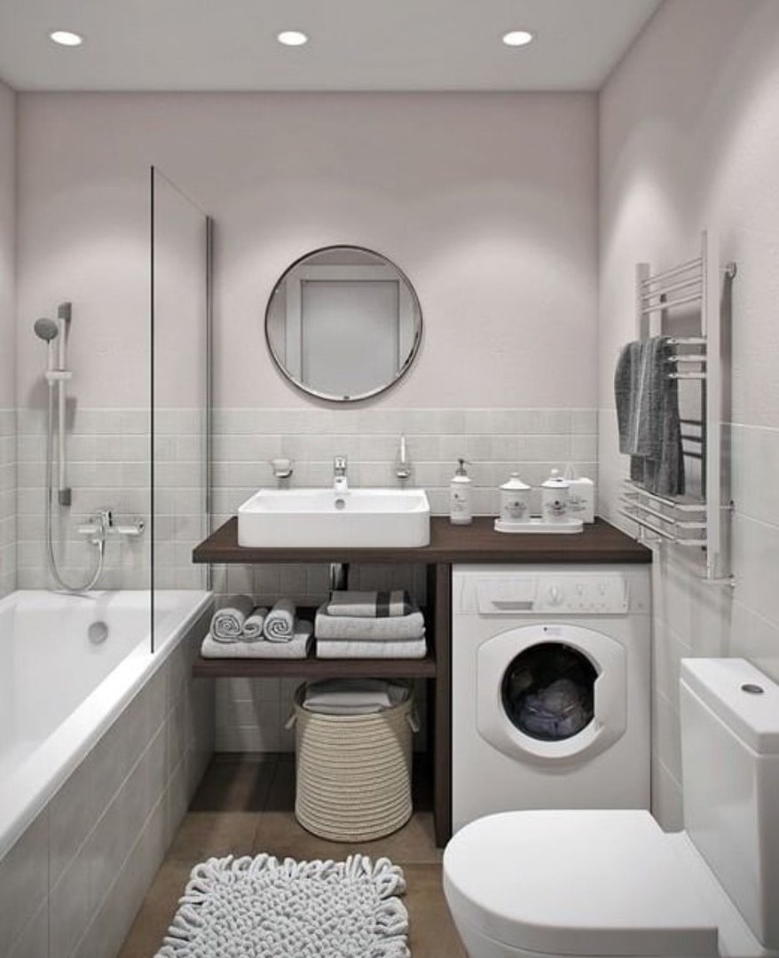 Ванная комната со стиральной машиной