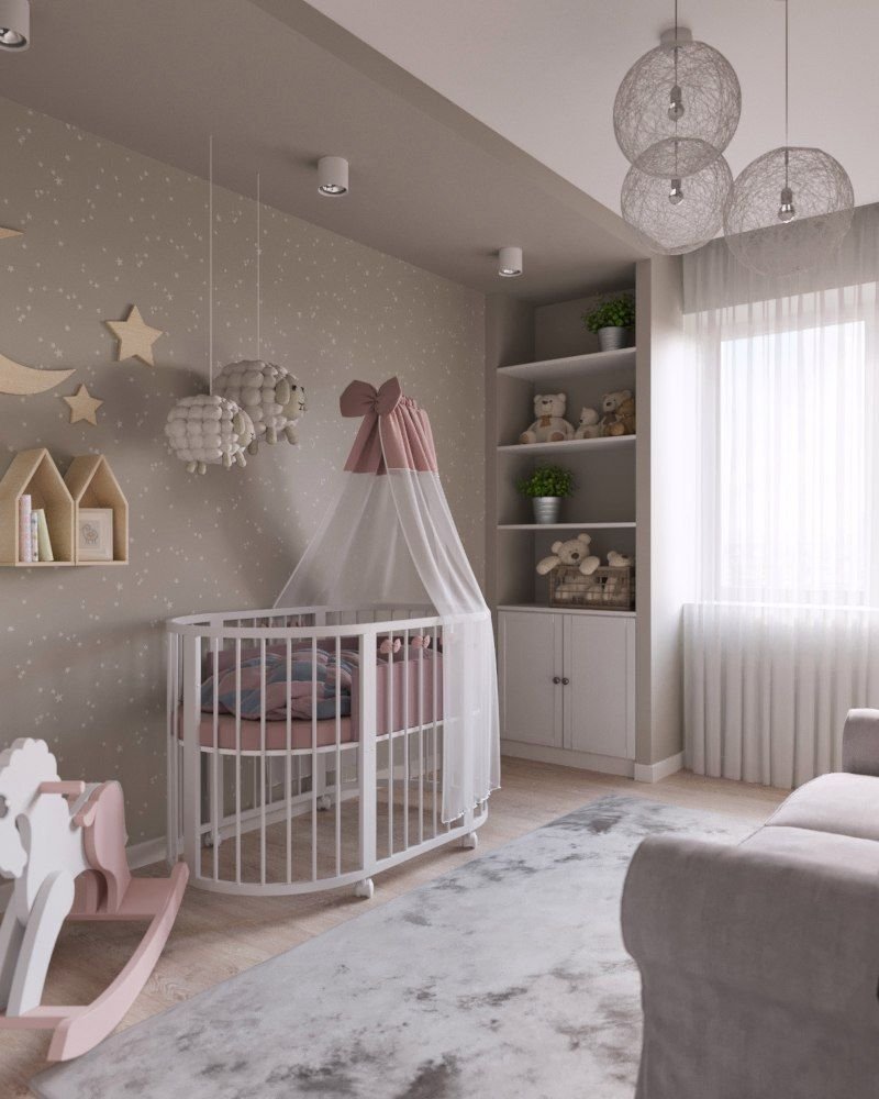 Стильная детская комната для новорожденного