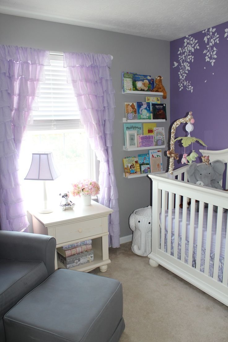 Спальня девочки серо-фиолетовый цвет