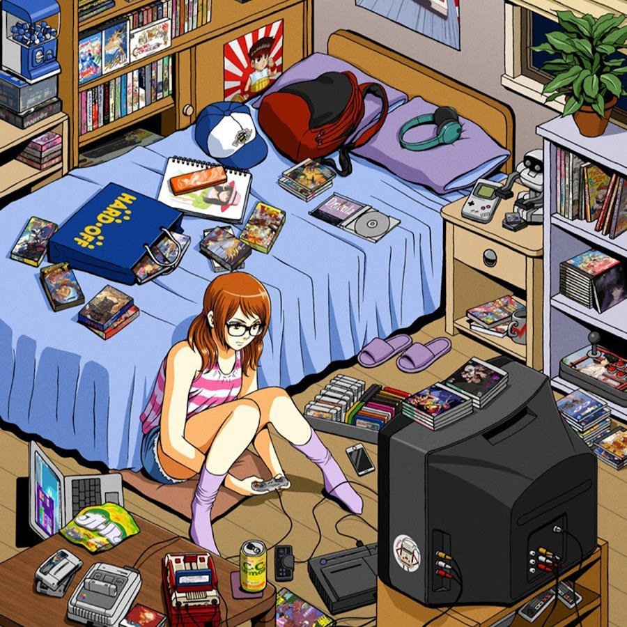 Девушка за компьютером беспорядок