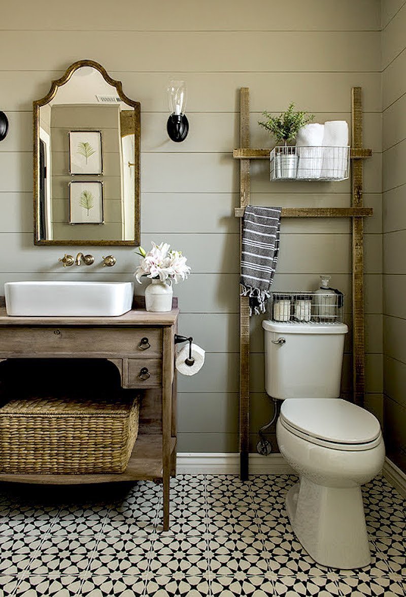 Ванная комната в винтажном стиле шебби Шик Прованс