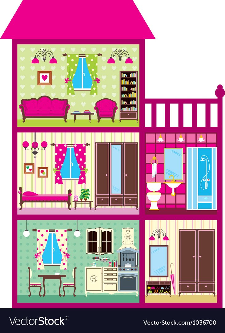 Рисунок схема дома с комнатами