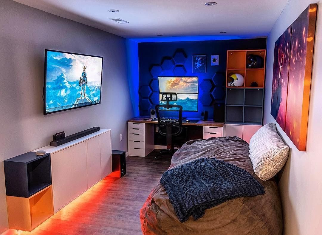 Компьютер и телевизор в одной комнате дизайн