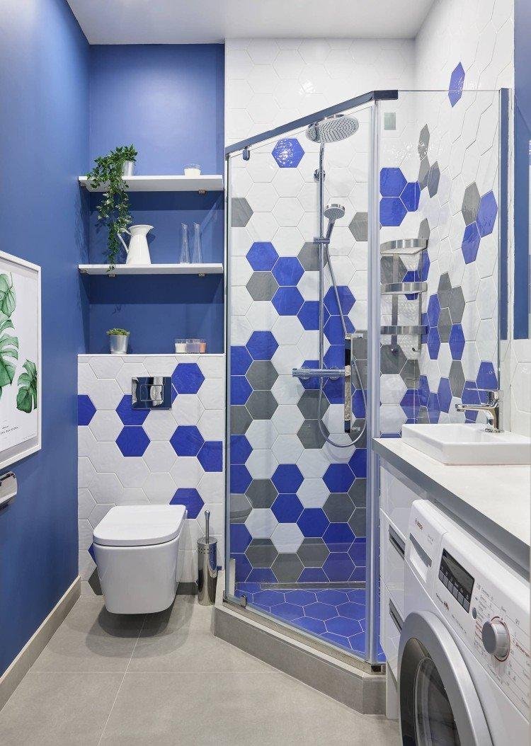 Идеи дизайна ванной в синем