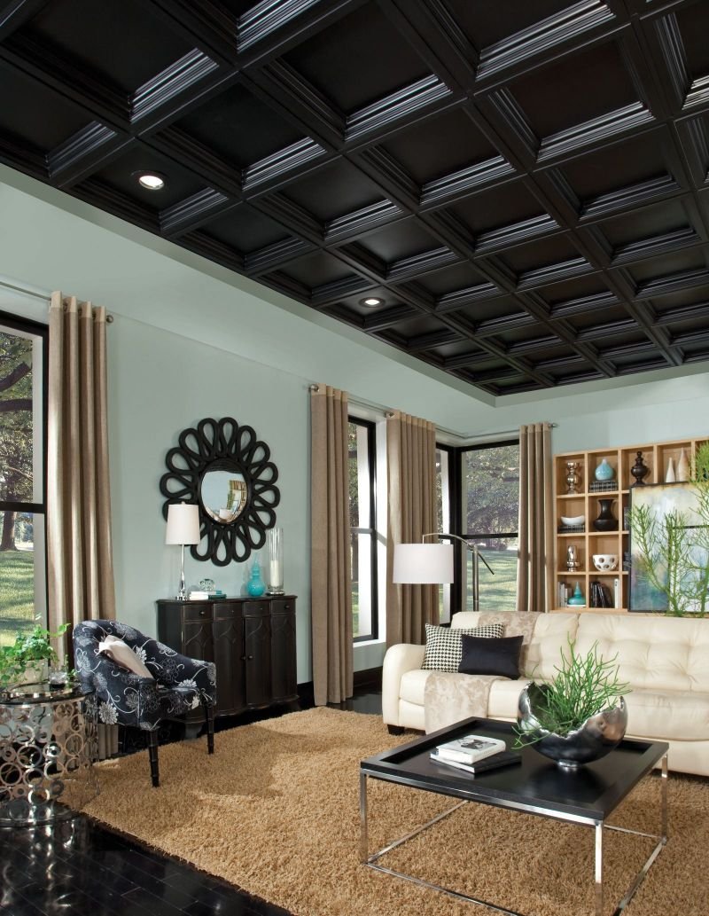 Потолок с кессонами в классическом стиле