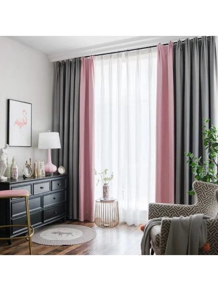 Дизайн штор для розовой спальни (66 фото)
