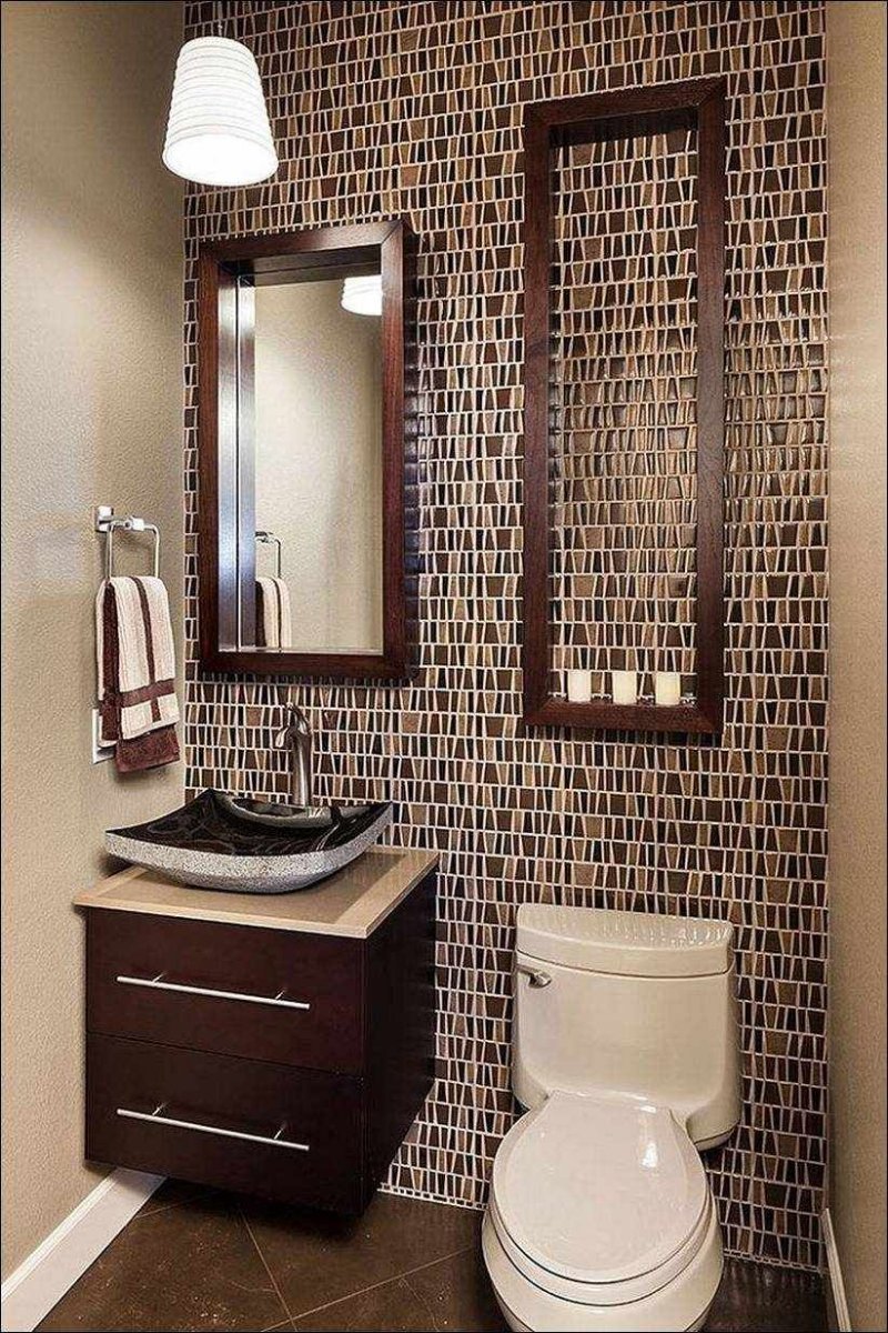 Маленькая коричневая ванная комната (66 фото)