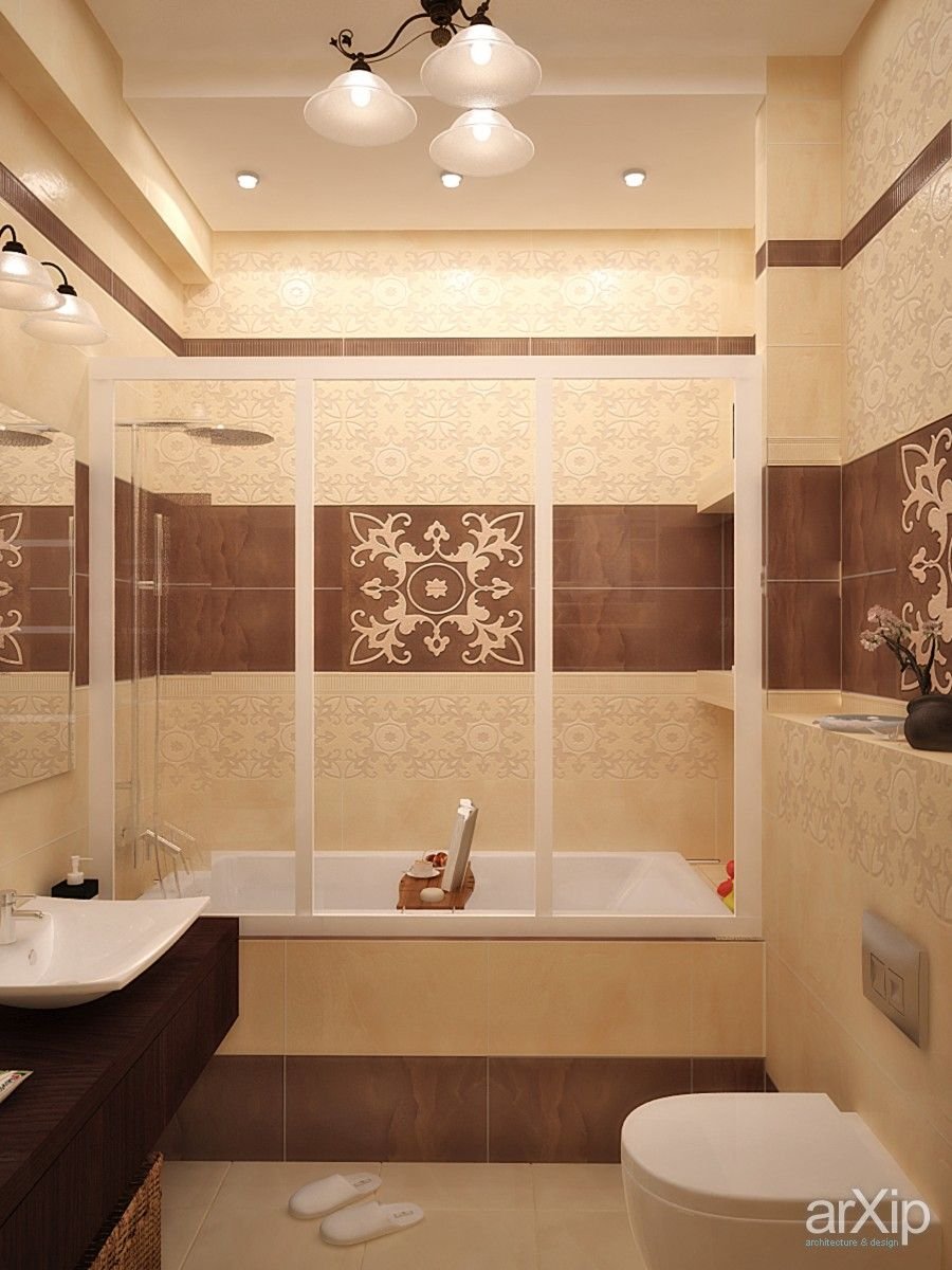 Маленькая коричневая ванная комната (66 фото)