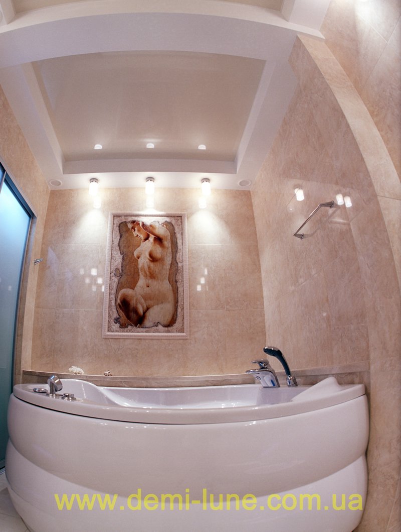 Потолок в ванную из гипсокартона