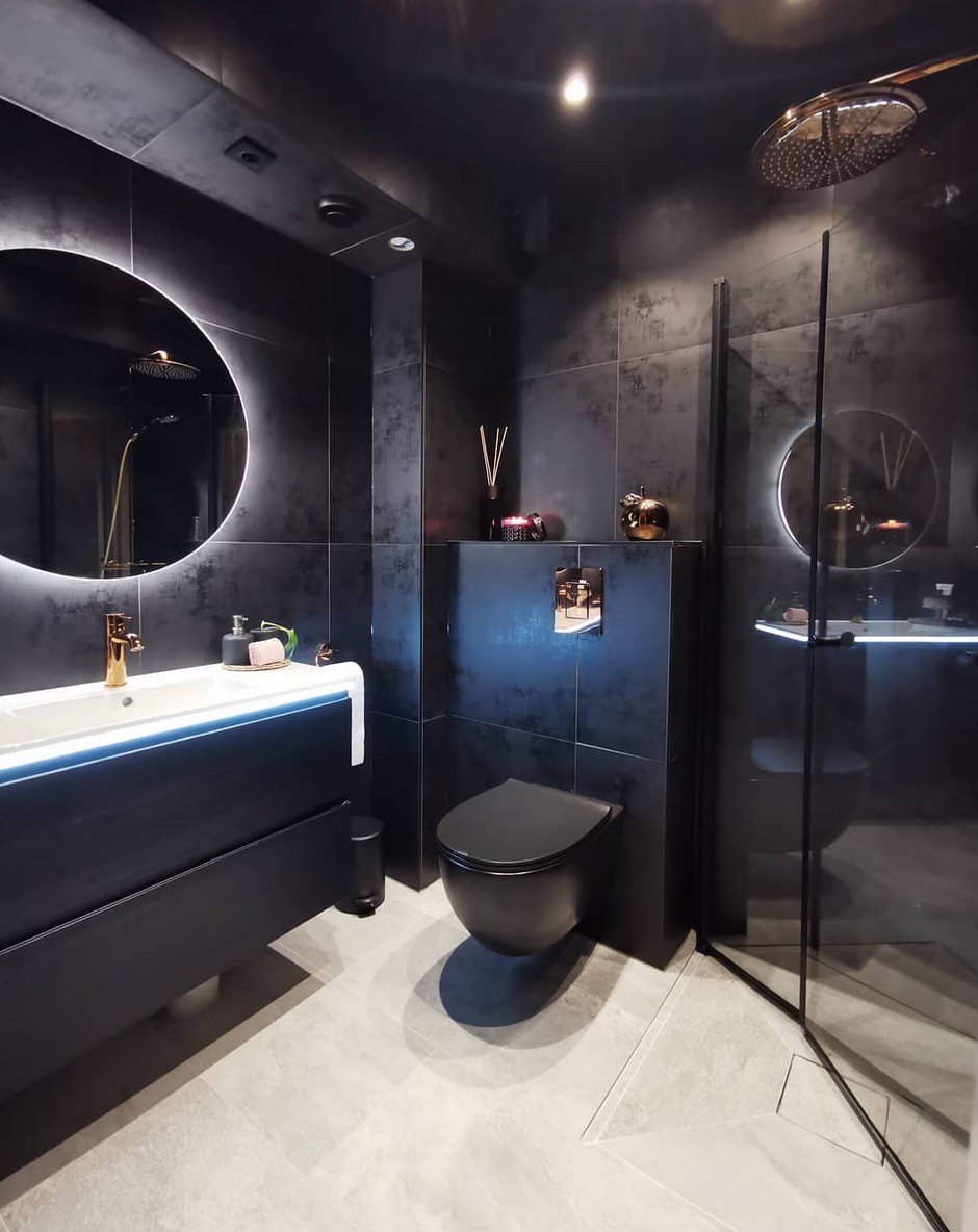 Ванная комната в стиле лофт с джакузи