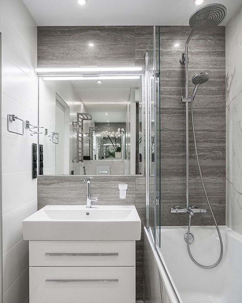 Дизайн ванной комнаты в квартире (74 фото)