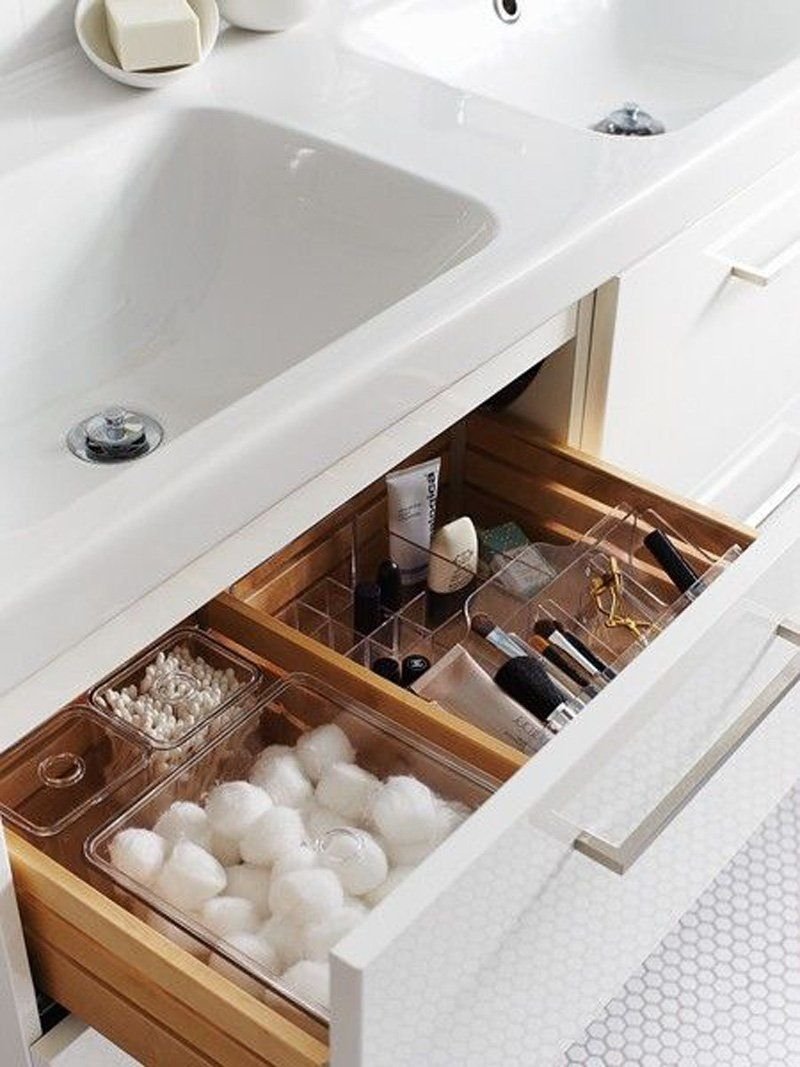 Хранение под раковиной в ванной