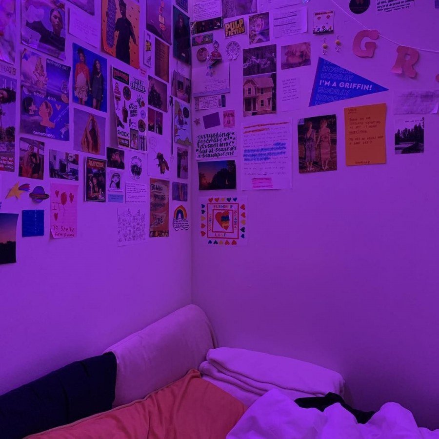 Фиолетовая комната для подростка Эстетика