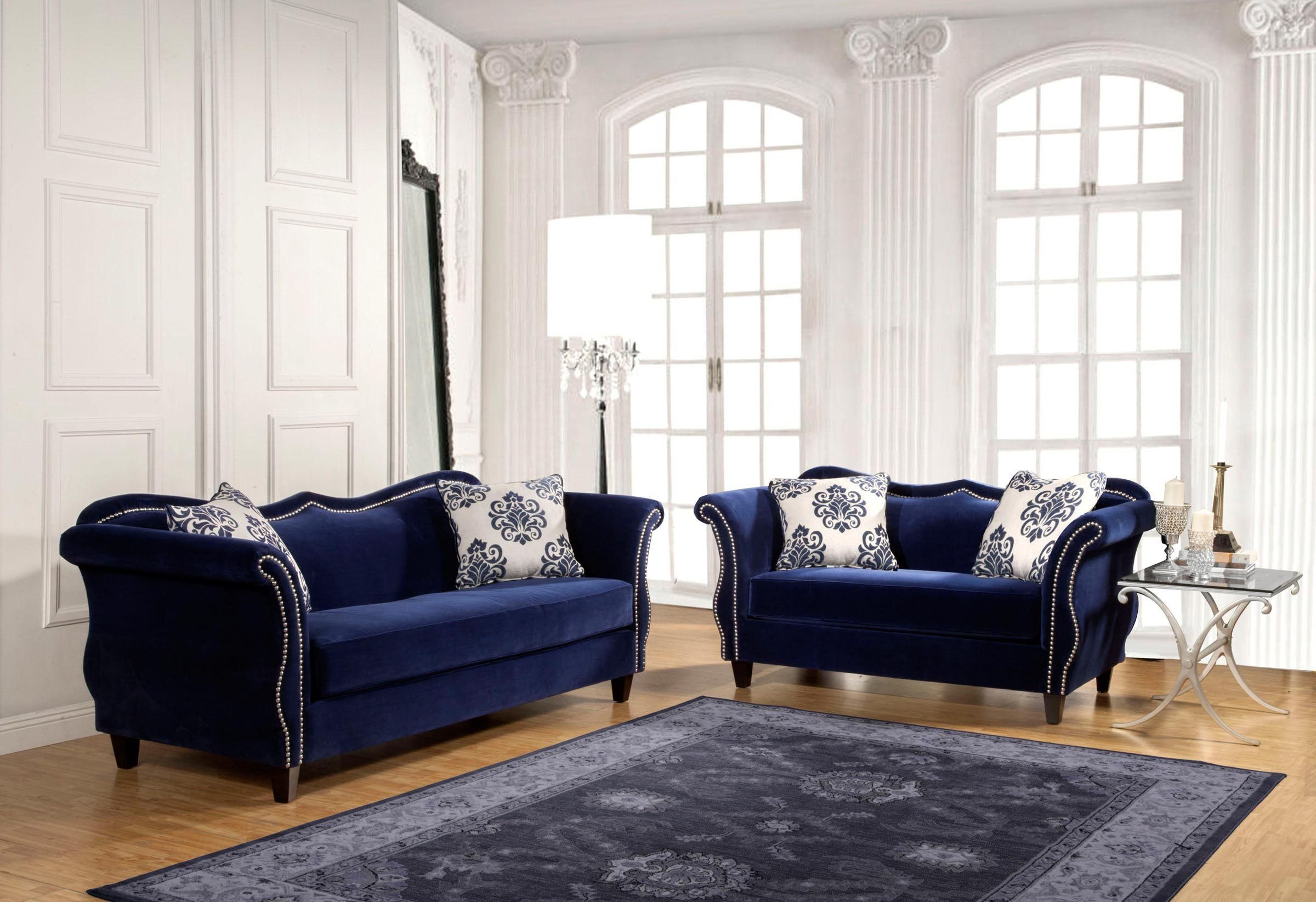 мягкая мебель синяя интерьер