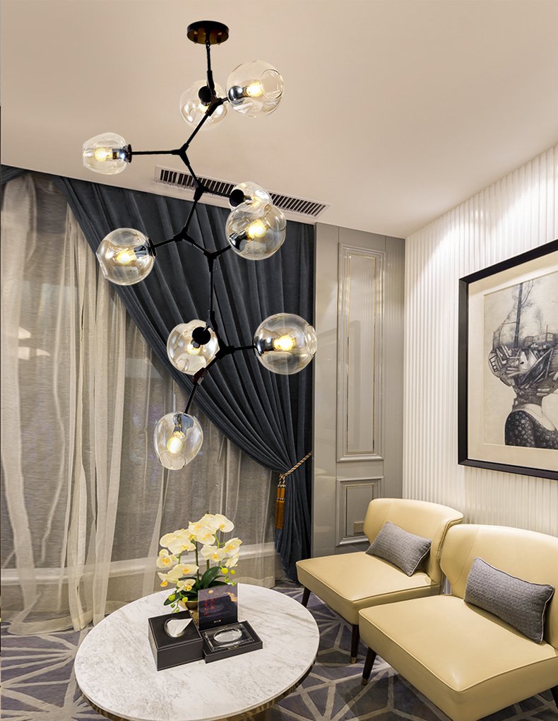 Люстра молекула в спальню