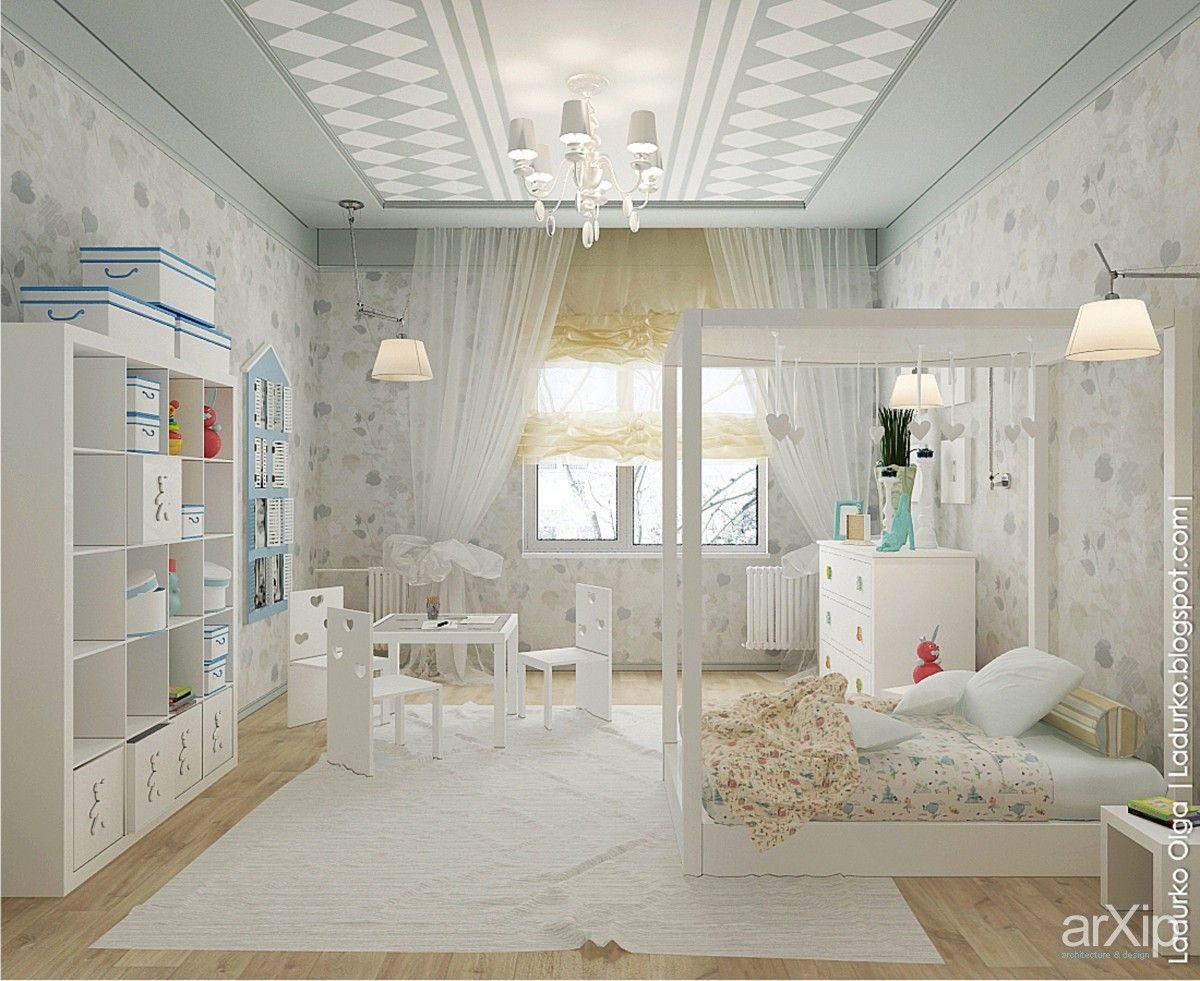 детские комнаты в белом цвете фото