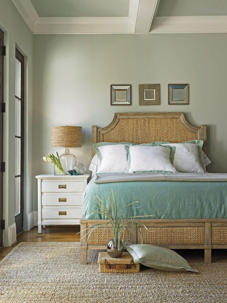 Спальня в стиле Прованс в оливковых тонах