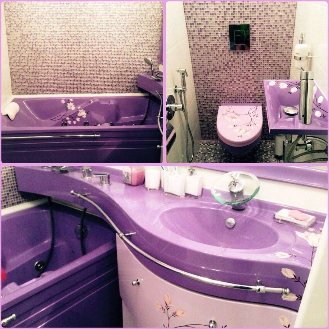 Ванна в фиолетовом цвете
