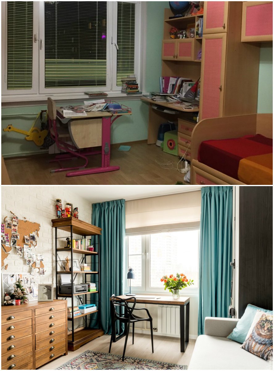 Детские комнаты до и после