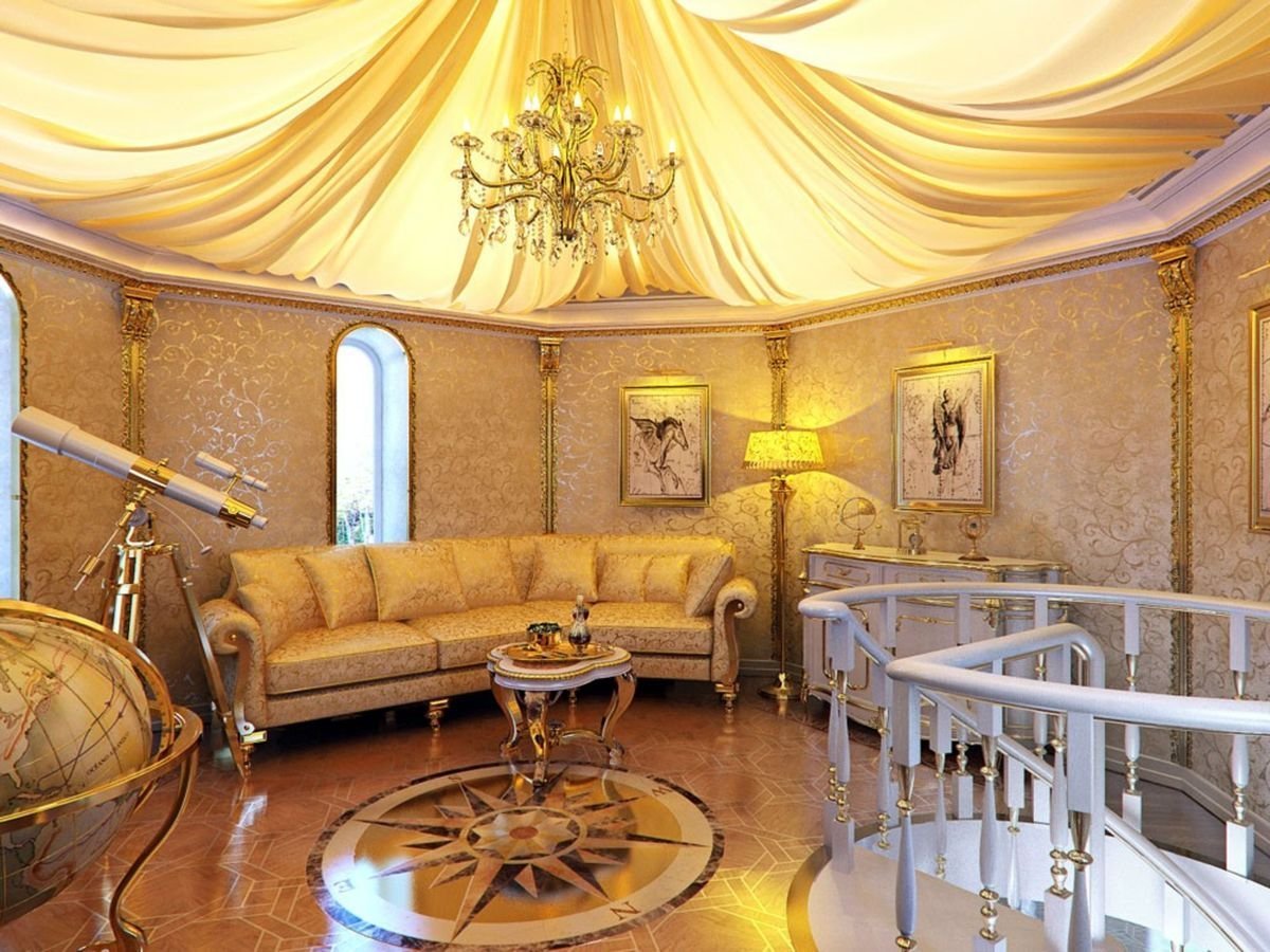 Золотистый интерьер. Золотой интерьер. Золотая комната. Квартира в дворцовом стиле. Комната из золота.