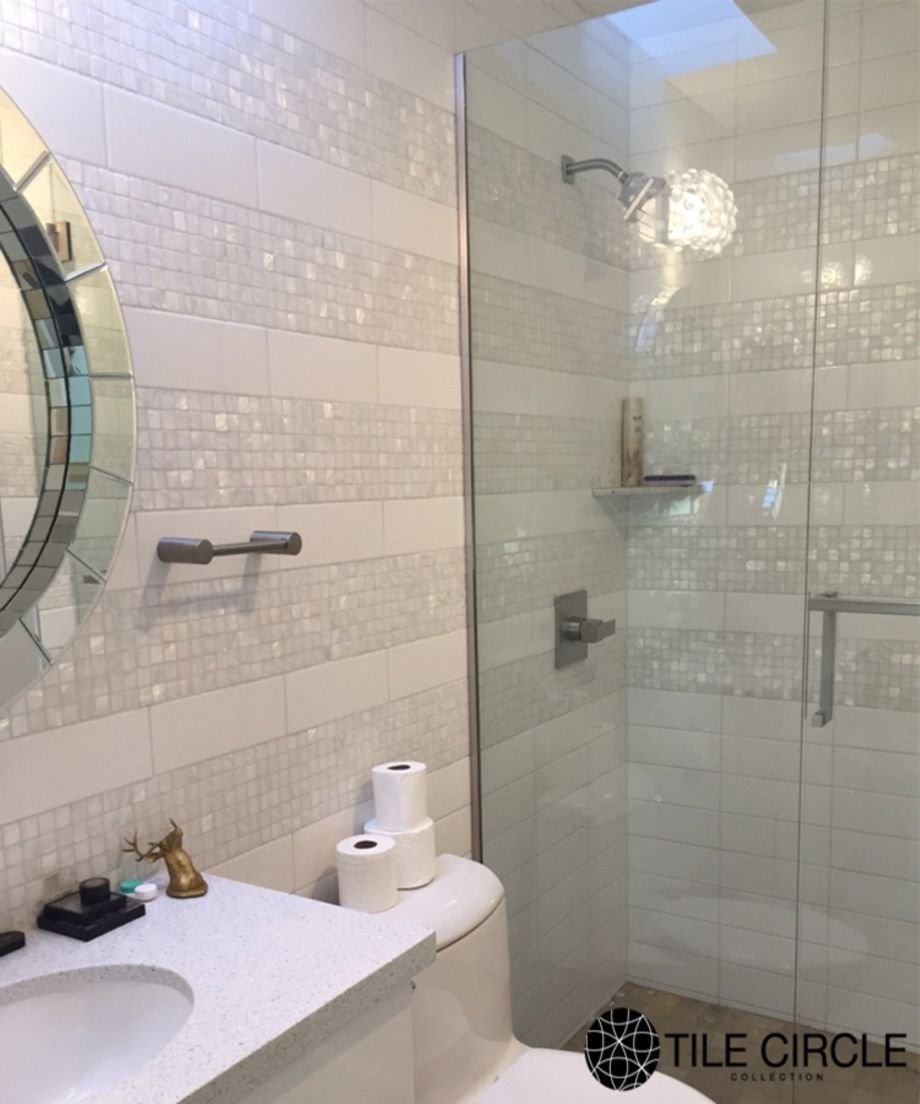 Ванная комната с перламутровой мозаикой