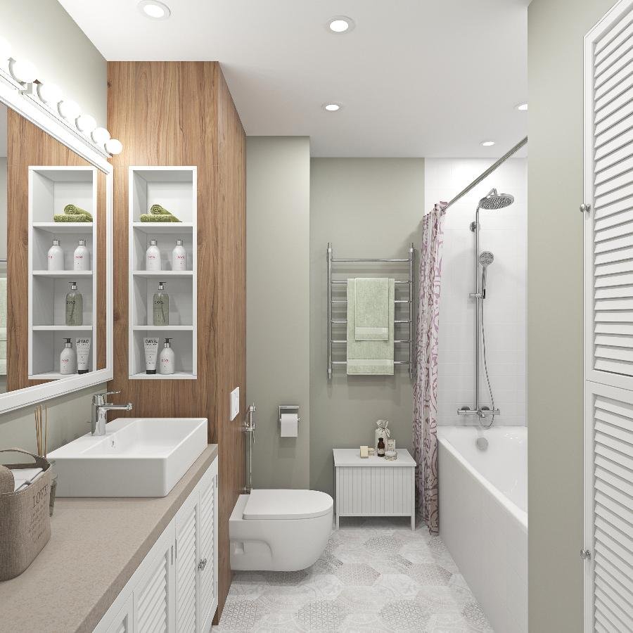 Проекты ванных комнат Скандинавский стиль