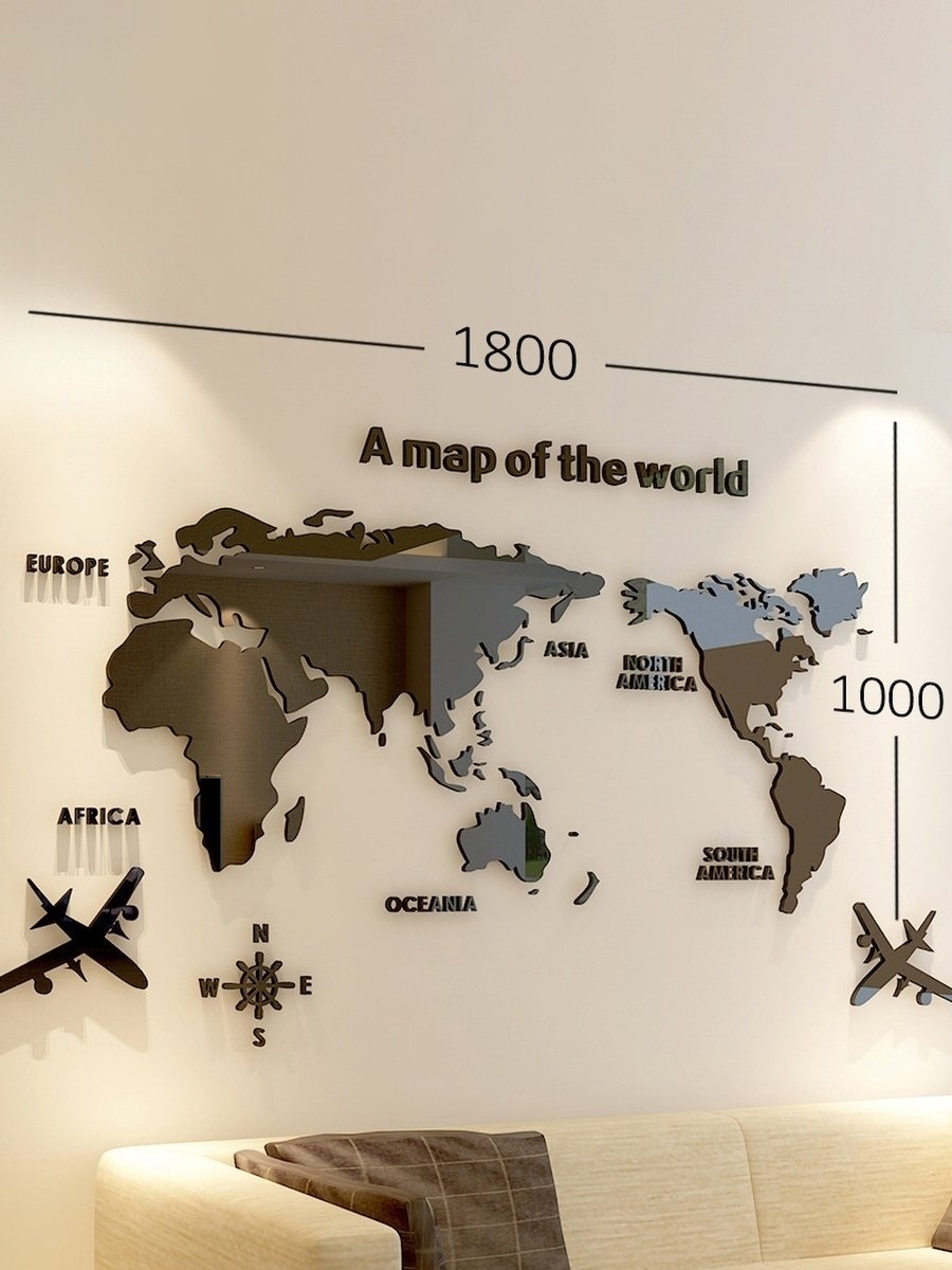 Карта мира на стену декоративная