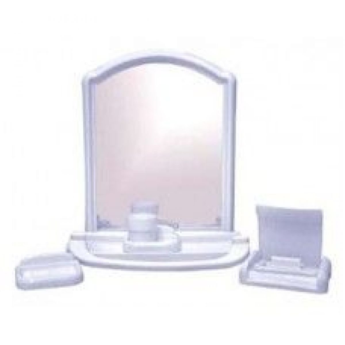 Набор для ванной с зеркалом. Зеркальный набор для ванной комнаты артикул РП-861. Зеркальный набор Orio белый.