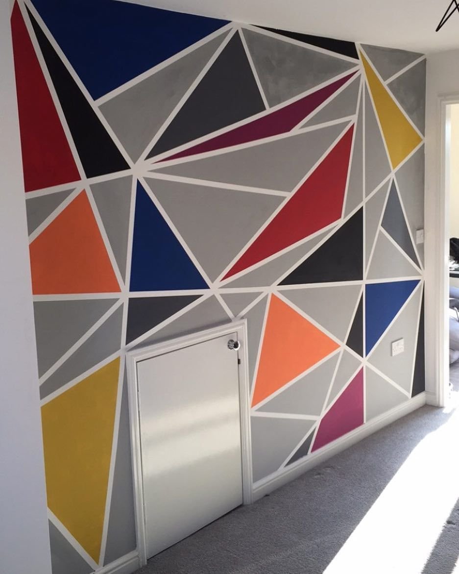 Покраска стен в стиле геометрия (63 фото)