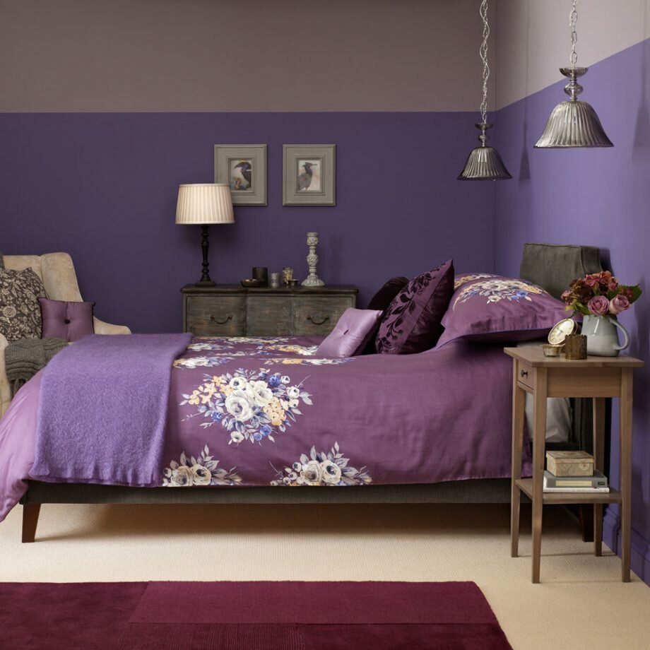 Светло фиолетовые стены (57 фото)