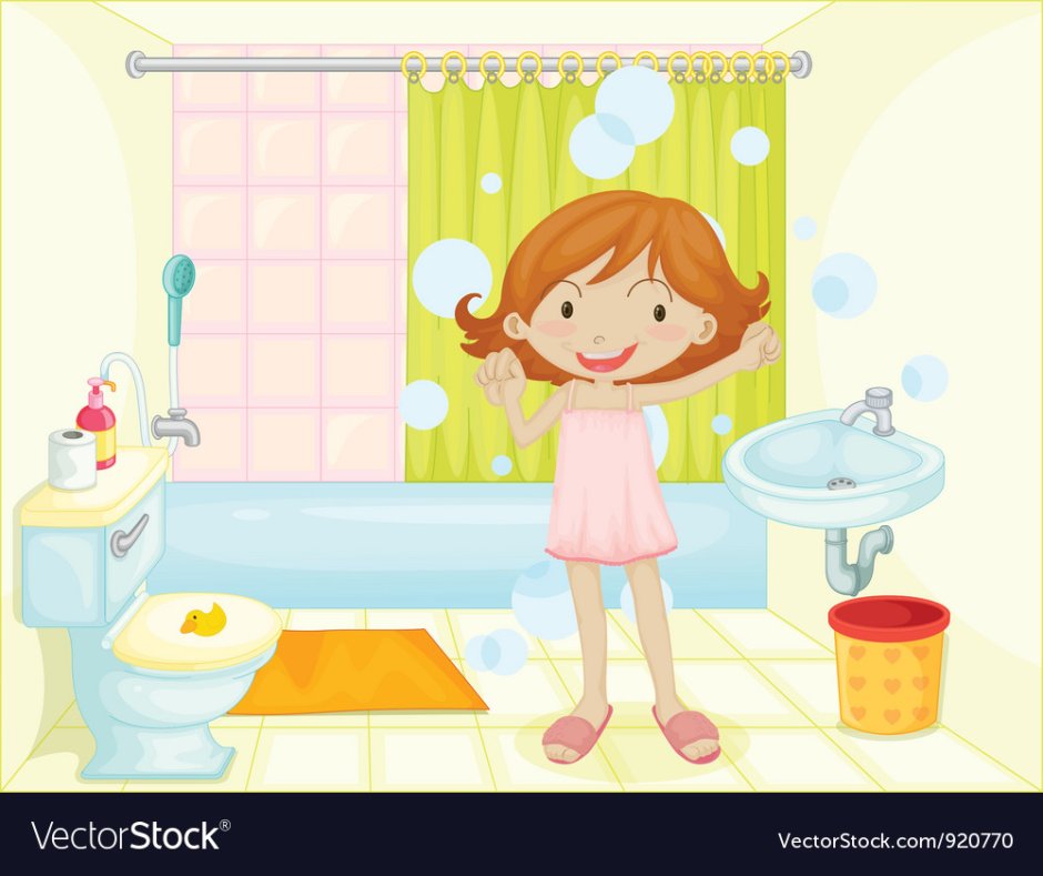 Ванная комната вектор детский