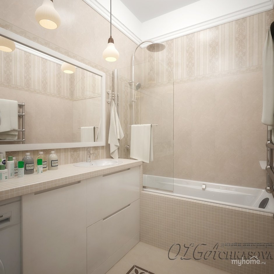 Ванная комната в стиле Версаль 4 метра фото