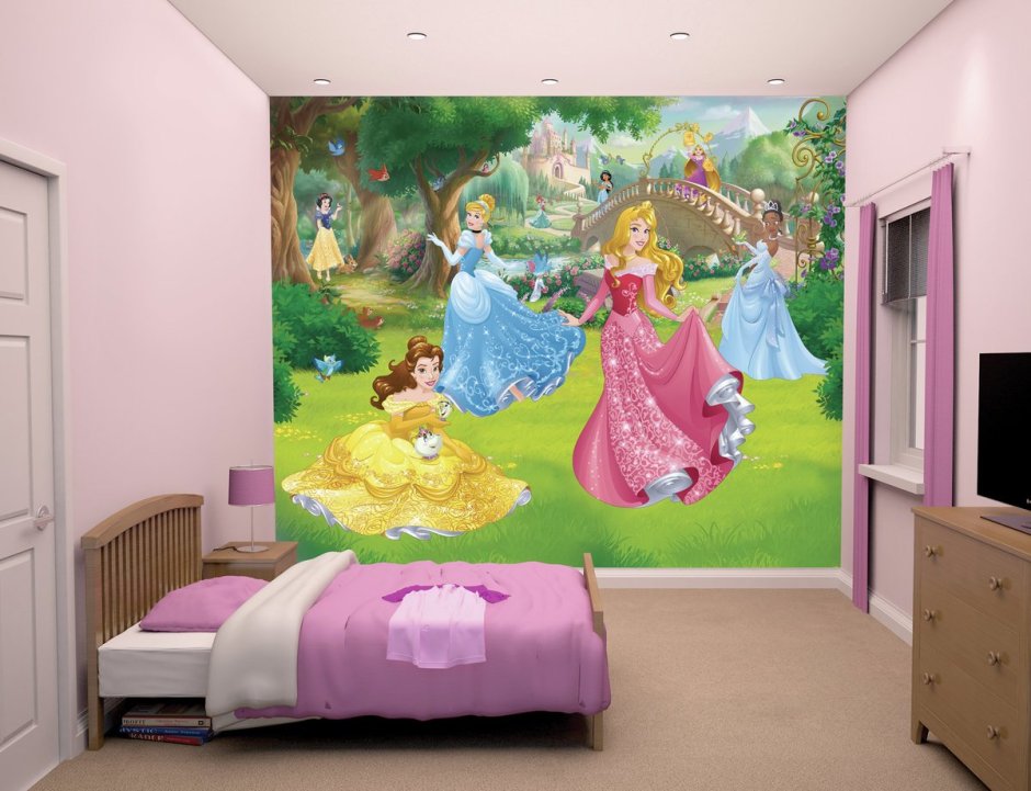 Фотообои принцессы Диснея с замком