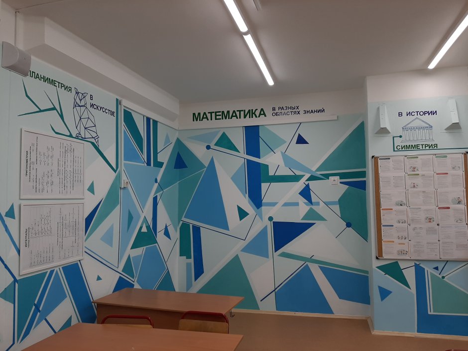 Роспись стен в кабинете математики