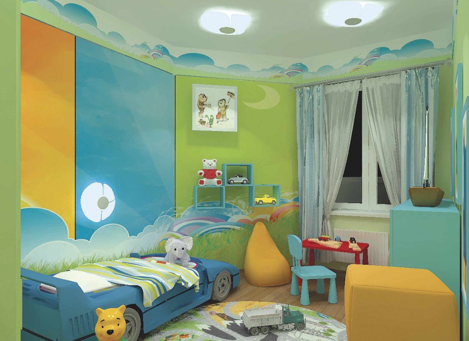 Детские комнаты в ярких тонах