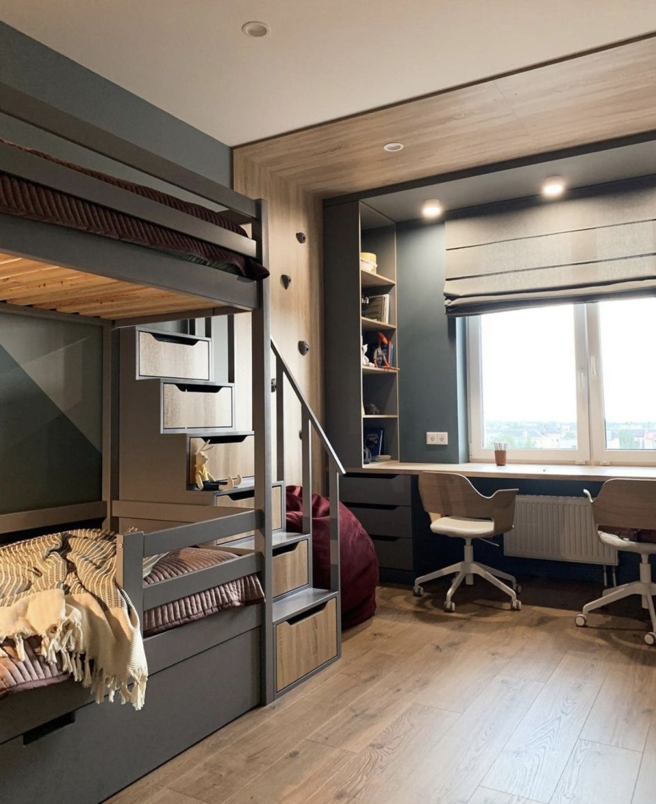 Спальня в темных тонах